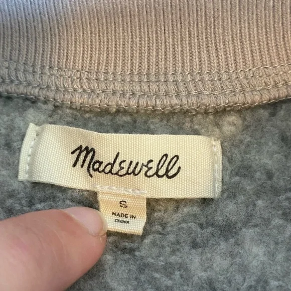 Madewell Polar Fleece Sherpa Sweatshirt Women’s Size S - Picture 3 of 6
